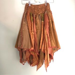 Green Brown Fairy Pixie Renaissance Skirt OS